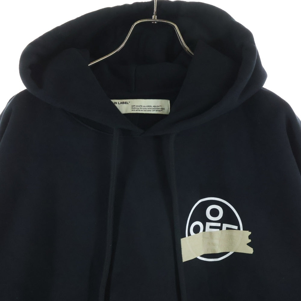 OFF-WHITE(オフホワイト) 20SS Tape Arrow Hoodie テープロゴ プルオーバースウェットパーカー フーディー ブラック OMBB037R20E300002