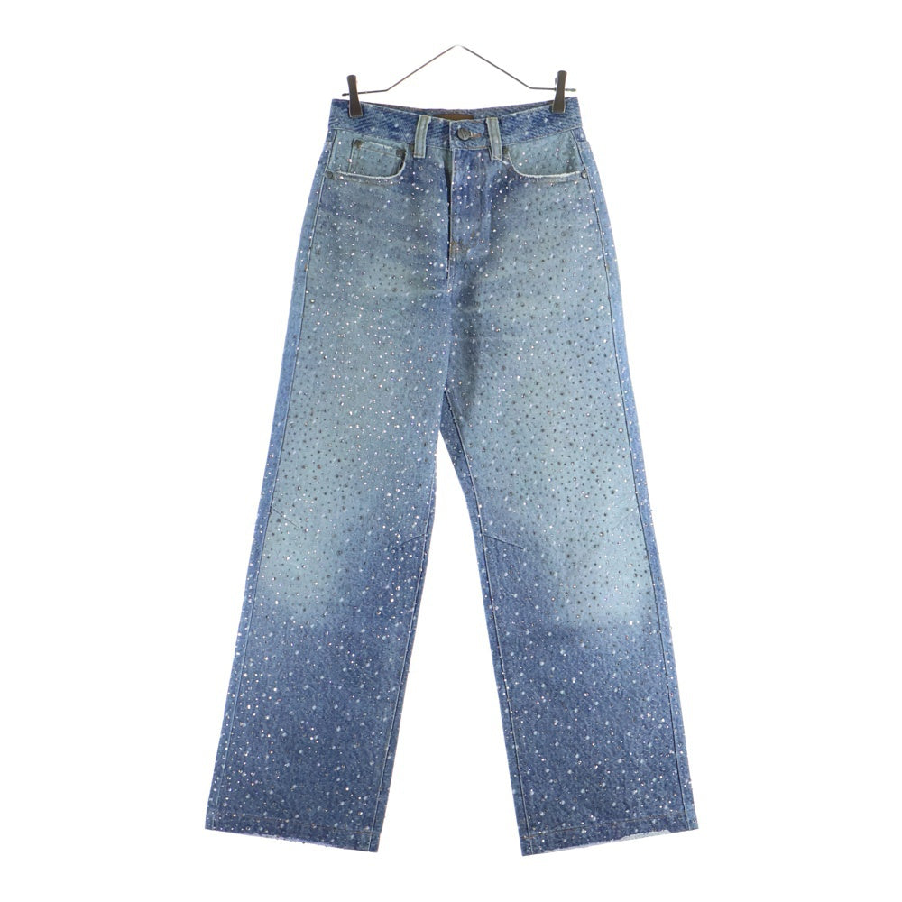 BIRTH OF ROYAL CHILD(バースオブロイヤルチャイルド) 3D Printing Washed 20k Swarovski Diamond Boro Jeans ラインストーン装飾 ウォッシュド加工 デニムパンツ インディゴ
