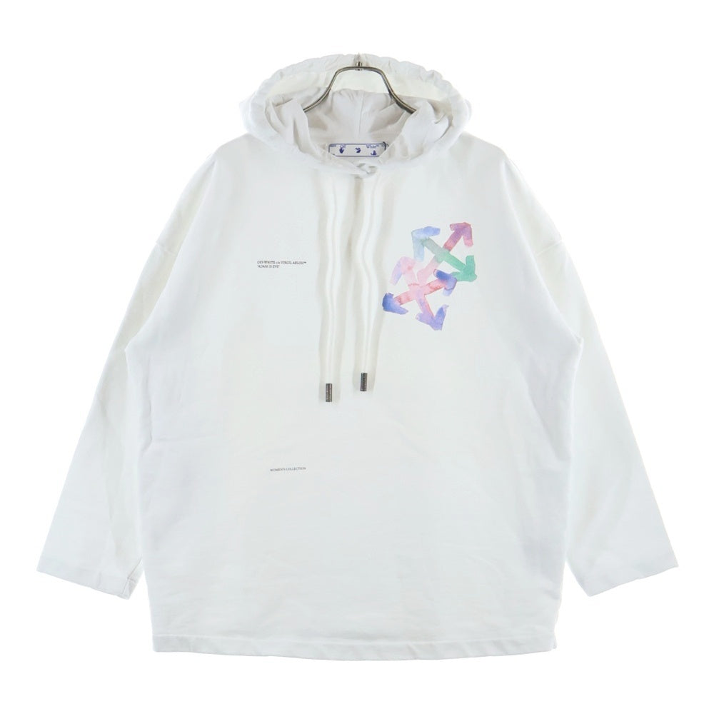 OFF-WHITE(オフホワイト) 21SS Watercolour Arrows Logo Hoodie プルオーバースウェットパーカー フーディー ホワイト