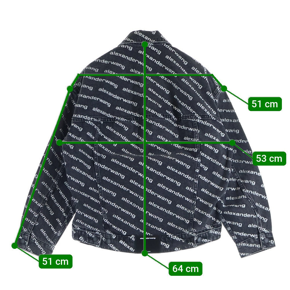 ALEXANDER WANG(アレキサンダーワン) Denim Jacket 総柄 デニムジャケット Gジャン グレー