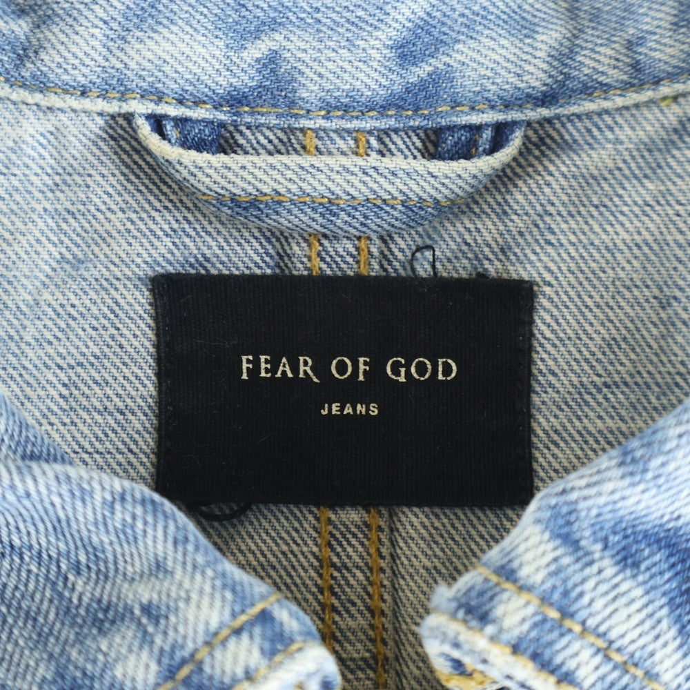 FEAR OF GOD(フィアオブゴッド) 5th Collection Zip Denim Jacket ペンキ加工 ジップアップデニムジャケット インディゴ
