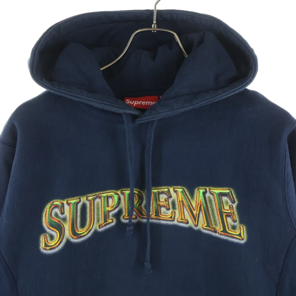 SUPREME(シュプリーム) 16AW Metallic Arc Hooded Sweatshirt メタリックアーチロゴ プルオーバースウェットパーカー フーディー ネイビー