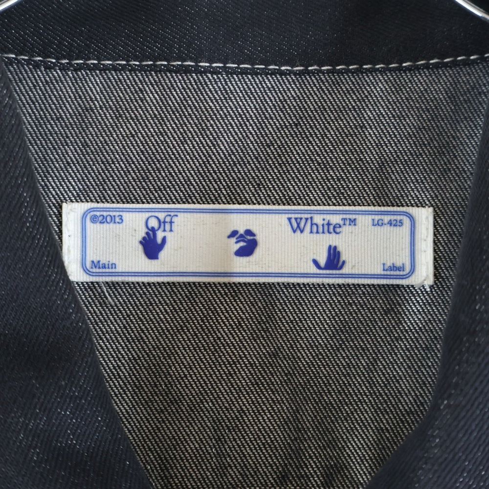 OFF-WHITE(オフホワイト) 21SS Twisted Denim Jacket バックロゴ 切り替えし デニムジャケット インディゴ OMYE067R21DEN001