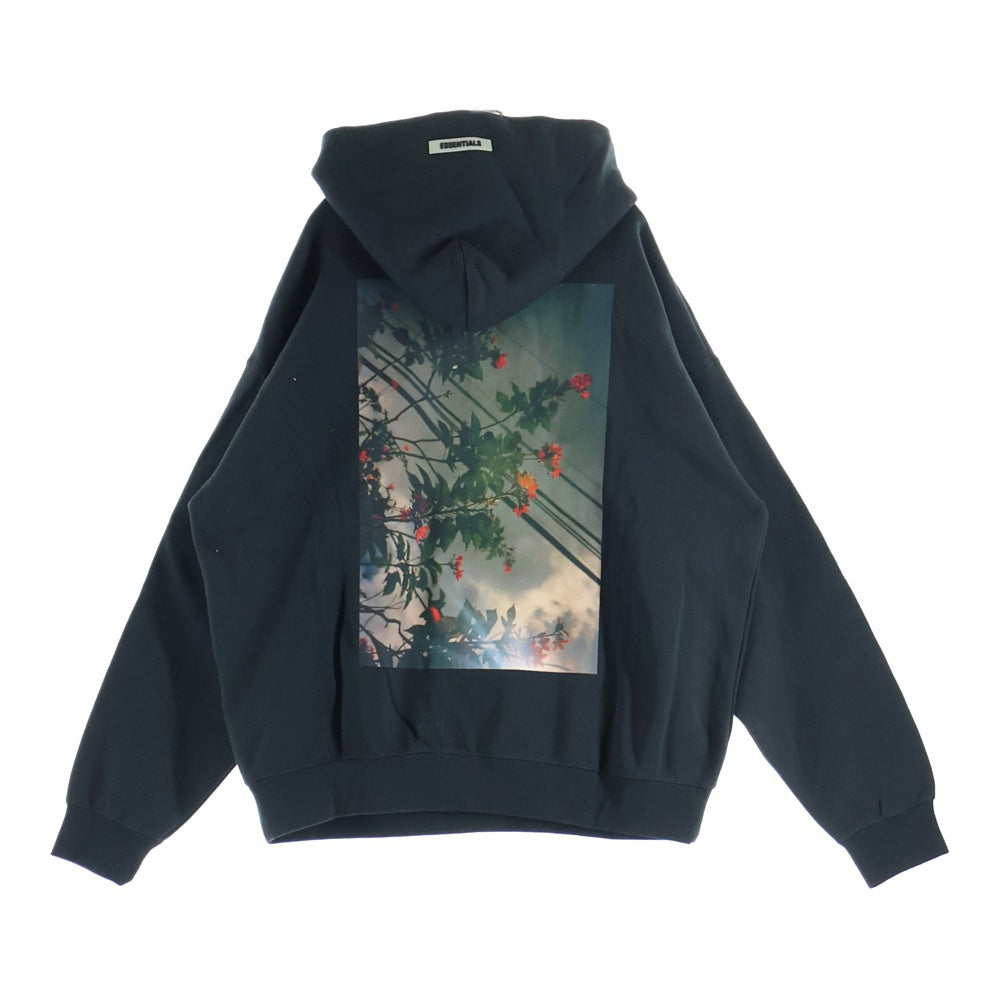 FEAR OF GOD ESSENTIALS(フィアオブゴッド エッセンシャルズ) HOODIE FLOWER PHOTO バックフォトプリント プルオーバースウェットパーカー フーディー ブラック