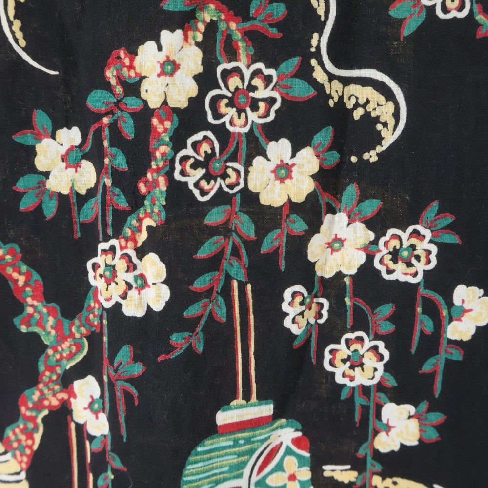 VINTAGE(ヴィンテージ) 50S harper Cotton Hawaiian Shirt 総柄半袖アロハシャツ ブラック