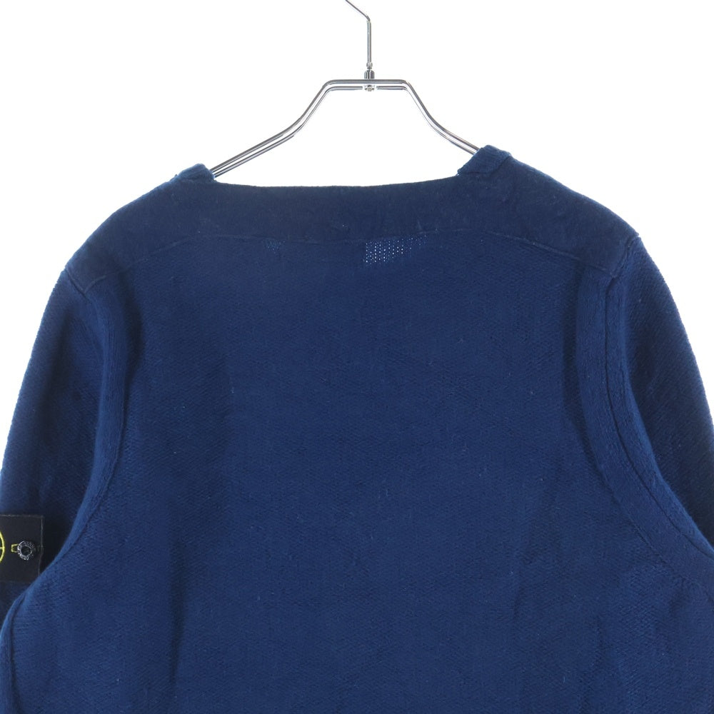 STONE ISLAND(ストーンアイランド) Logo Patch Knit Sweater ロゴパッチ クルーネックニットセーター ブルー