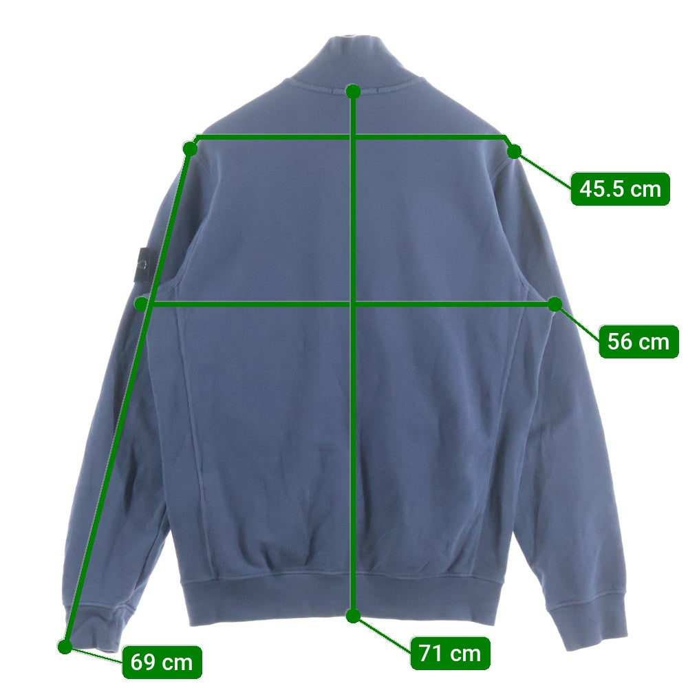 STONE ISLAND(ストーンアイランド) Logo Patch Full Zip Sweat ロゴパッチ フルジップ スウェットトレーナー ブルー 811560720