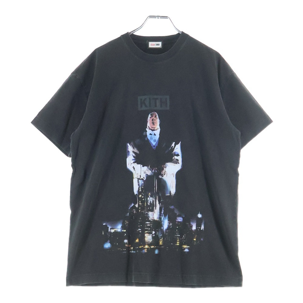 KITH(キス) ×MARVEL Kingpin Tee マーベル フロントロゴプリント半袖Tシャツ カットソー ブラック
