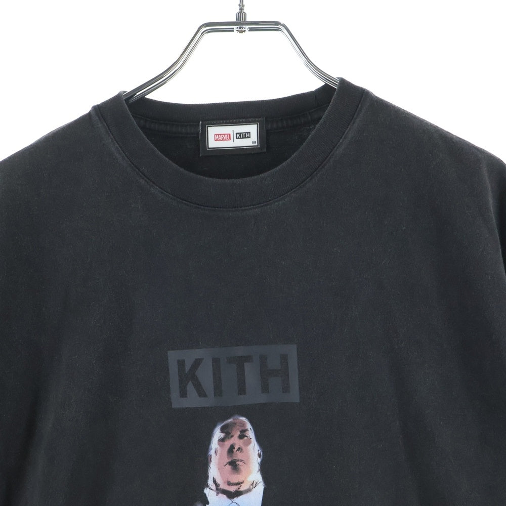 KITH(キス) ×MARVEL Kingpin Tee マーベル フロントロゴプリント半袖Tシャツ カットソー ブラック