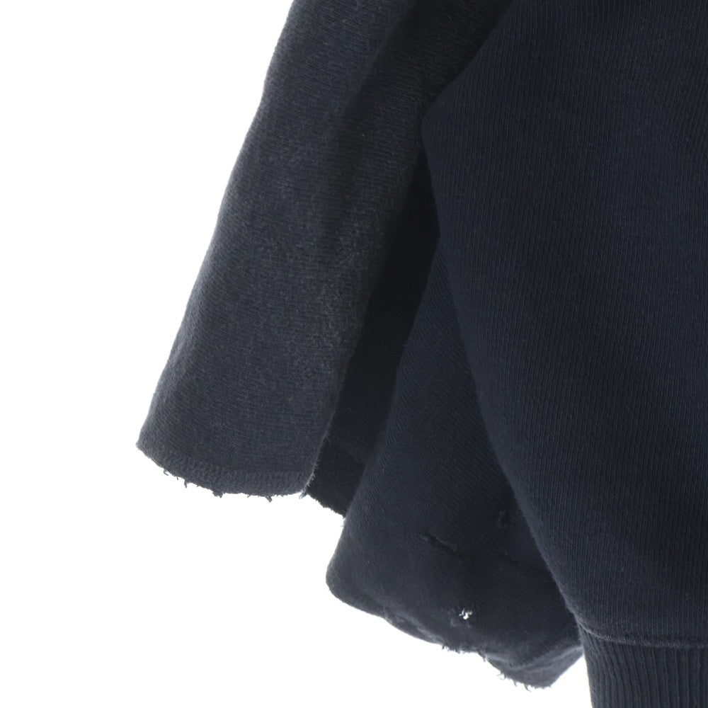 KAPITAL(キャピタル) Thriller Devil Hoodie スリラー ダメージ加工 スタッズ装飾 ジップアップスウェットパーカー フーディー グレー K2503LC053