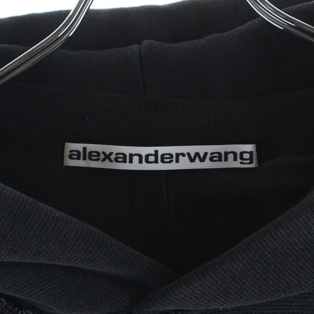 ALEXANDER WANG(アレキサンダーワン) Distressed Hoodie レイヤード ダメージ加工 プルオーバースウェットパーカー フーディー グレー UCC4241718