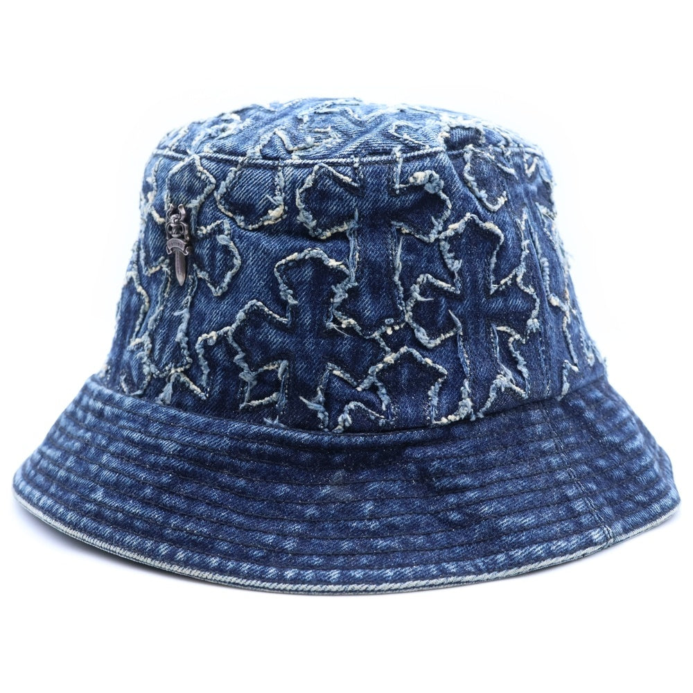CHROME HEARTS(クロムハーツ) クロスパッチ デニム バケットハット 帽子 インディゴ