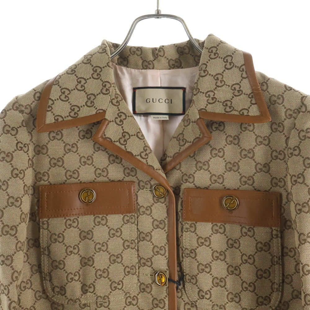 GUCCI(グッチ) GG Monogram Belted Jacket GGモノグラム ベルトジャケット ベージュ 682302 Z8AWR