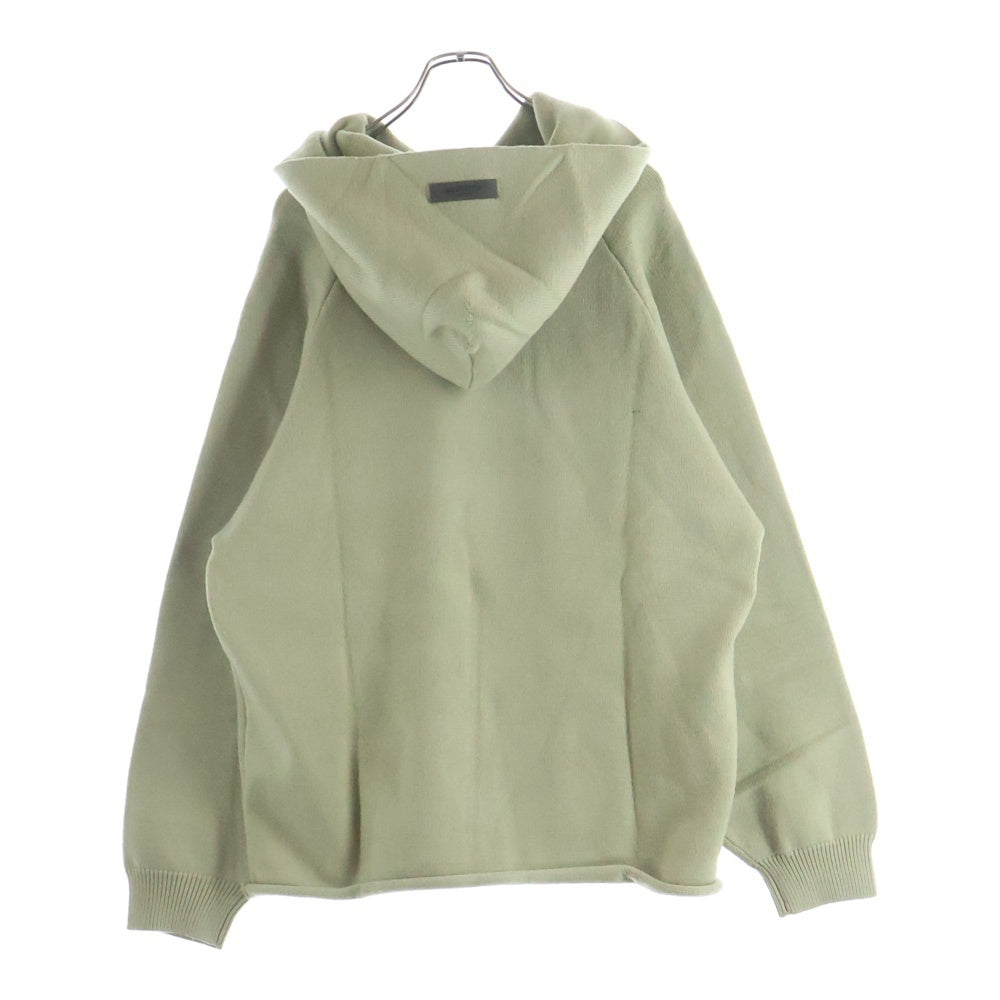 FEAR OF GOD ESSENTIALS(フィアオブゴッド エッセンシャルズ) Logo Knit Hoodie ソリッドスウェットフーディー プルオーバーパーカー カーキ