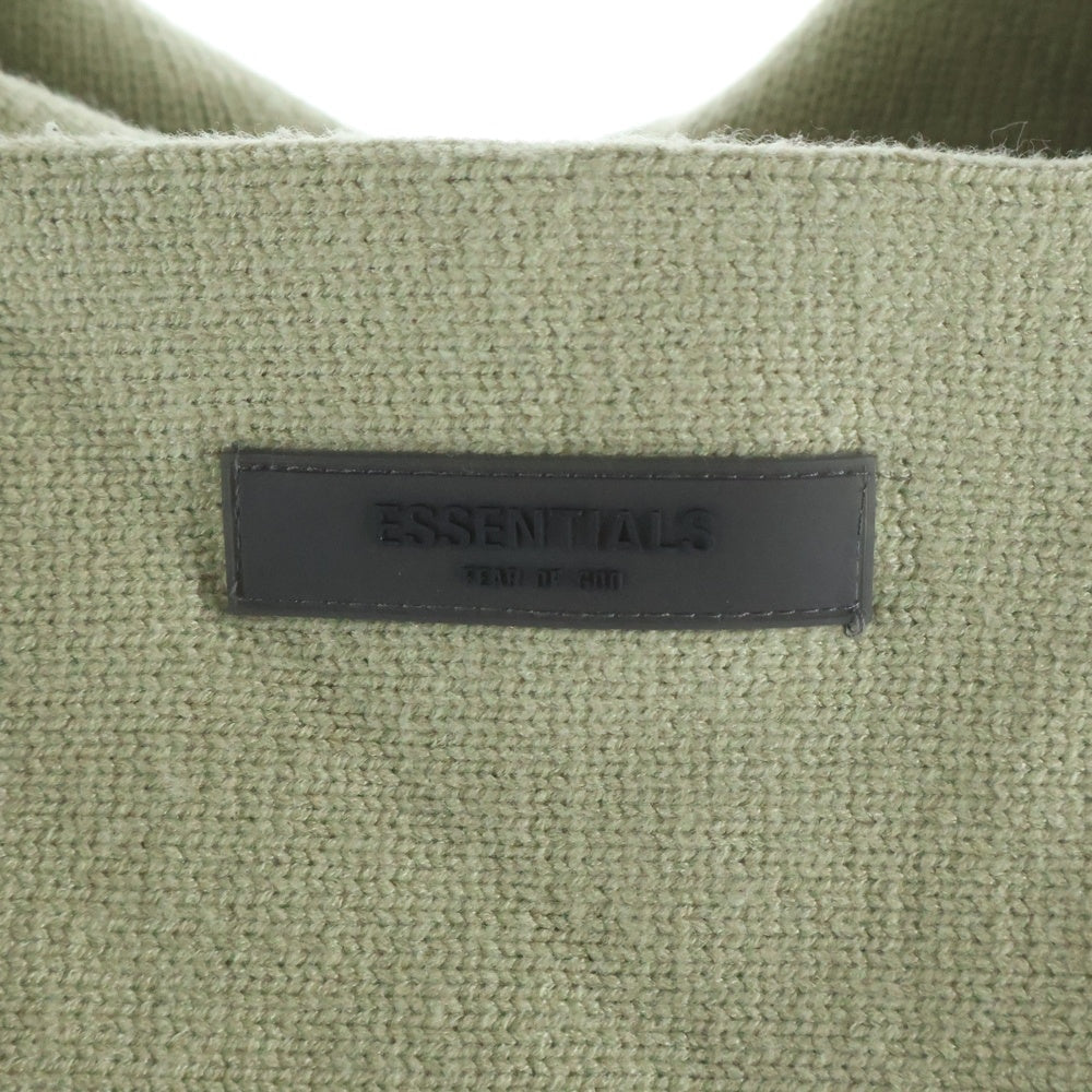 FEAR OF GOD ESSENTIALS(フィアオブゴッド エッセンシャルズ) Logo Knit Hoodie ソリッドスウェットフーディー プルオーバーパーカー カーキ