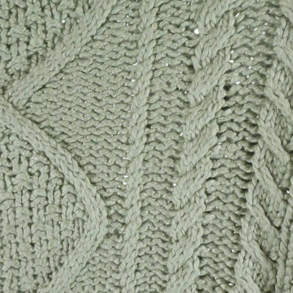 FEAR OF GOD ESSENTIALS(フィアオブゴッド エッセンシャルズ) CABLE KNIT SWEATER オーバーサイズ ハイネック ケーブルコットンニット セーター グリーン