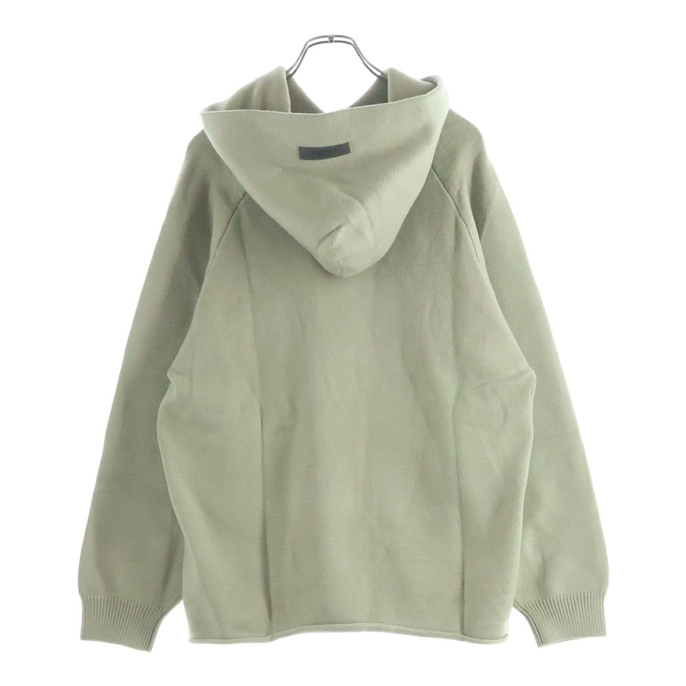 FEAR OF GOD ESSENTIALS(フィアオブゴッド エッセンシャルズ) Logo Knit Hoodie ソリッドスウェットフーディー プルオーバーパーカー カーキ