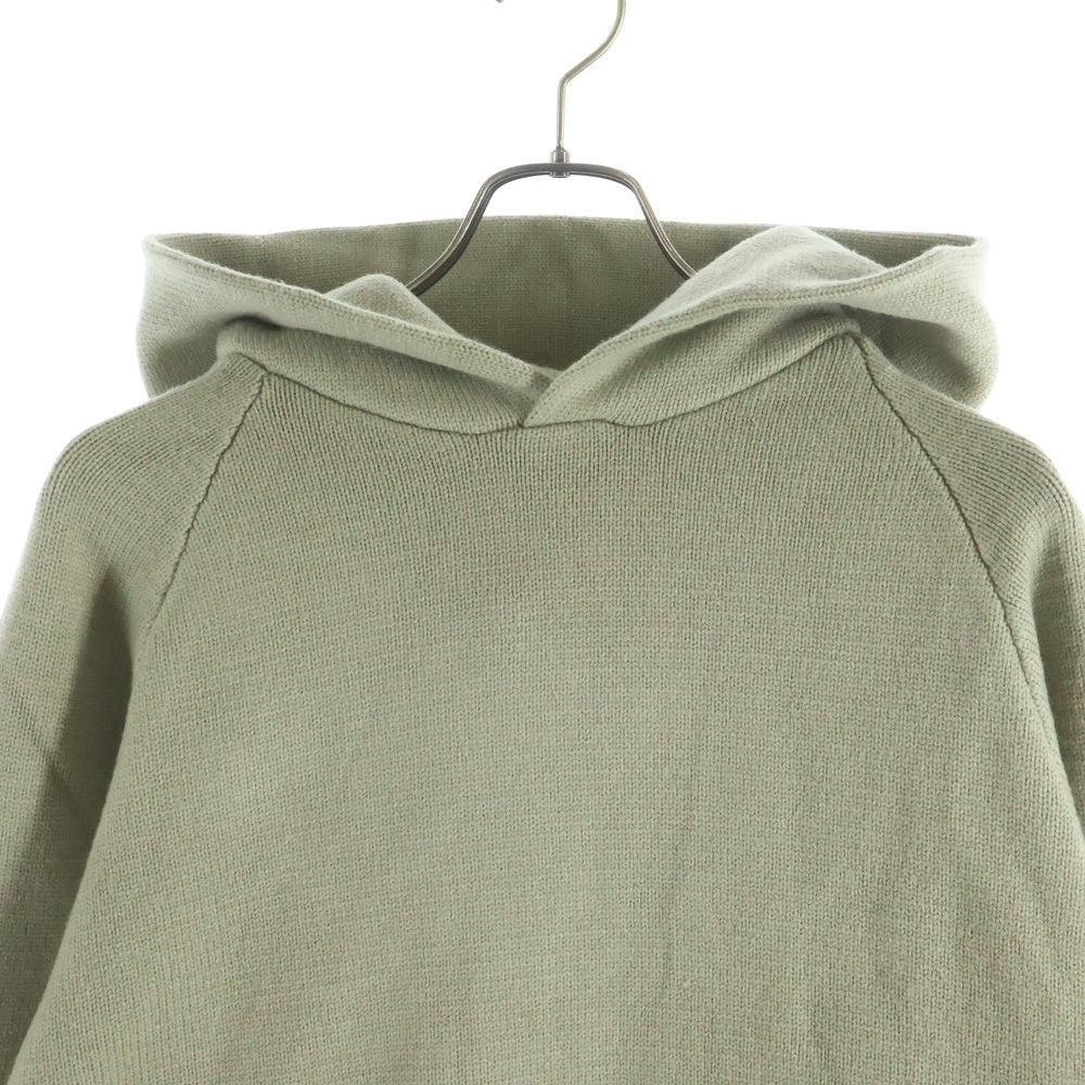 FEAR OF GOD ESSENTIALS(フィアオブゴッド エッセンシャルズ) Logo Knit Hoodie ソリッドスウェットフーディー プルオーバーパーカー カーキ