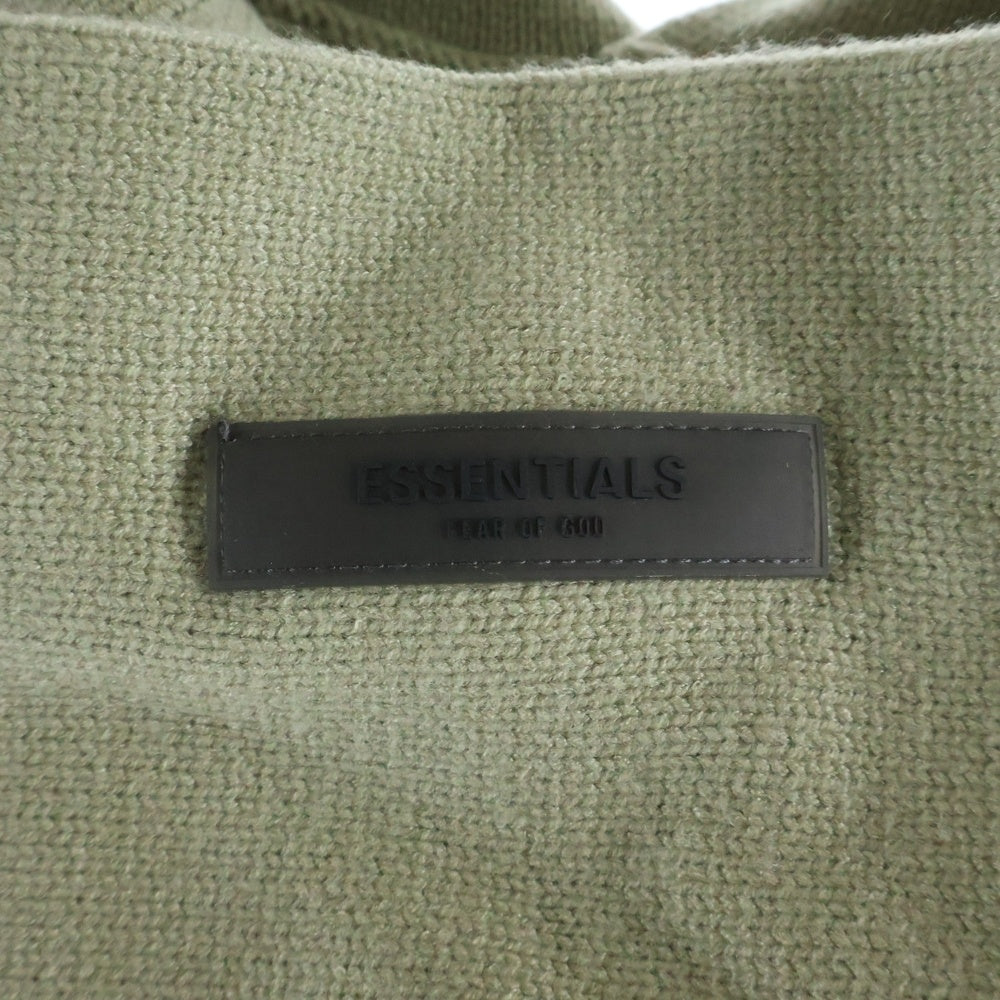 FEAR OF GOD ESSENTIALS(フィアオブゴッド エッセンシャルズ) Logo Knit Hoodie ソリッドスウェットフーディー プルオーバーパーカー カーキ