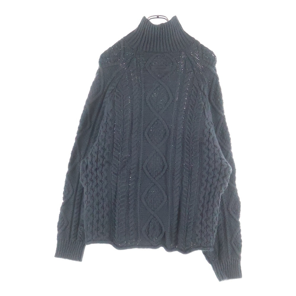 FEAR OF GOD ESSENTIALS(フィアオブゴッド エッセンシャルズ) CABLE KNIT SWEATER オーバーサイズ ハイネック ケーブルコットンニット セーター ダークグレー