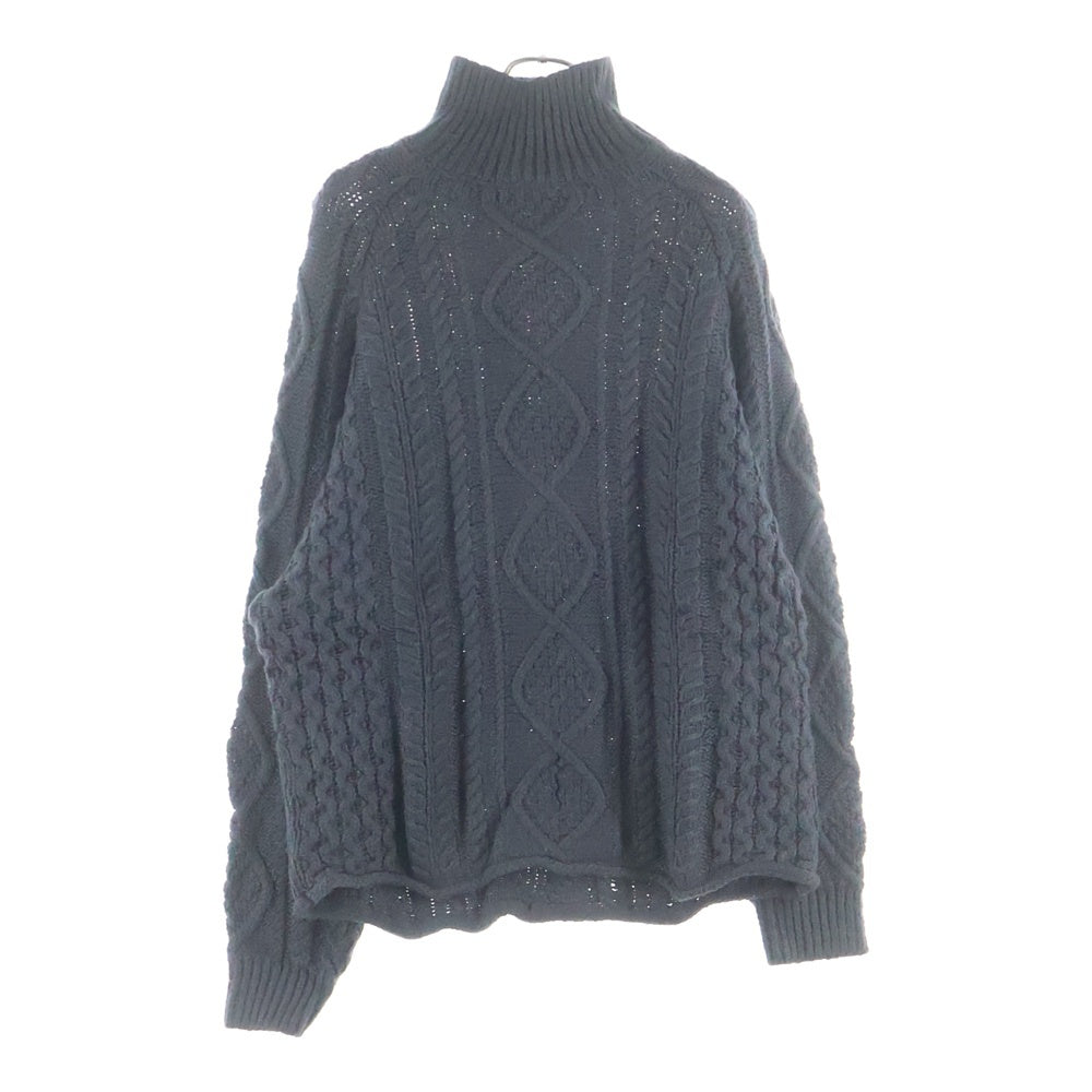 FEAR OF GOD ESSENTIALS(フィアオブゴッド エッセンシャルズ) CABLE KNIT SWEATER オーバーサイズ ハイネック ケーブルコットンニット セーター ダークグレー