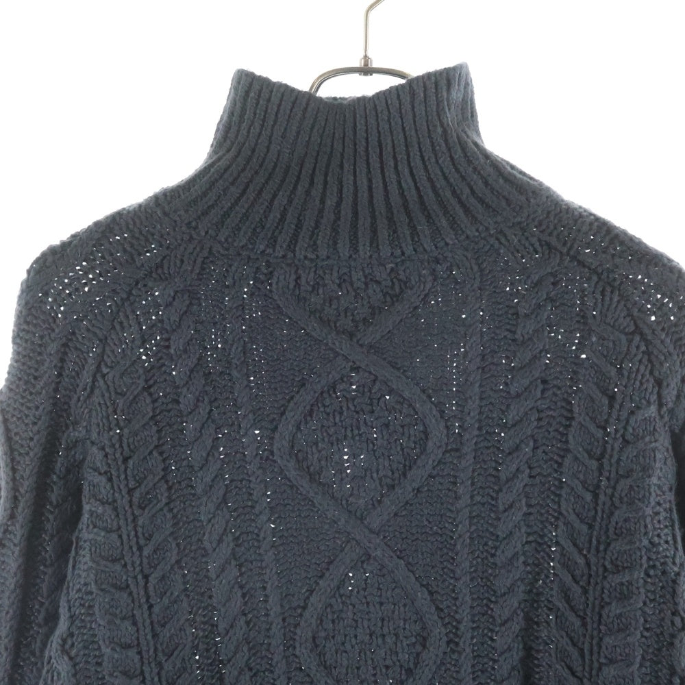 FEAR OF GOD ESSENTIALS(フィアオブゴッド エッセンシャルズ) CABLE KNIT SWEATER オーバーサイズ ハイネック ケーブルコットンニット セーター ダークグレー