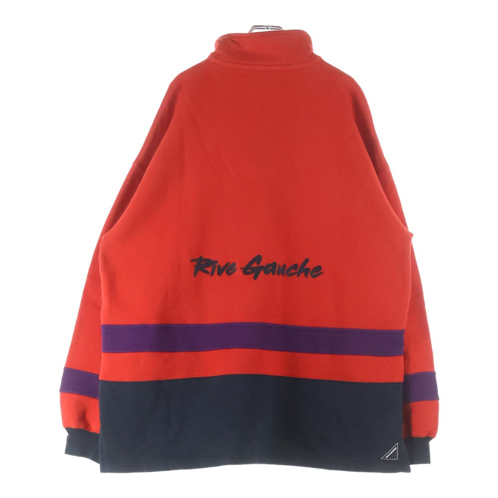 BALENCIAGA(バレンシアガ) 19AW Rive Gauche Half Zip Sweatshirt ハーフジップ ハイネックスウェットトレーナー レッド 583138 TFV39