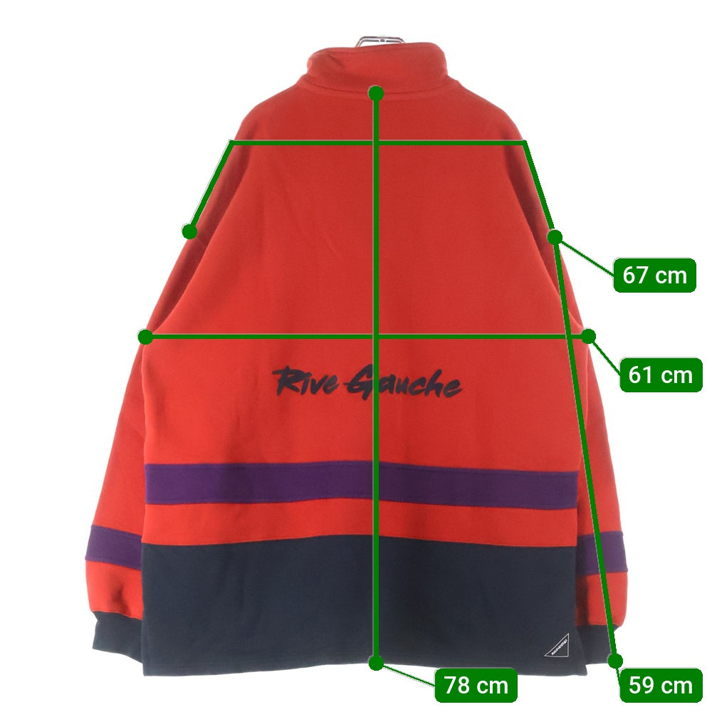 BALENCIAGA(バレンシアガ) 19AW Rive Gauche Half Zip Sweatshirt ハーフジップ ハイネックスウェットトレーナー レッド 583138 TFV39