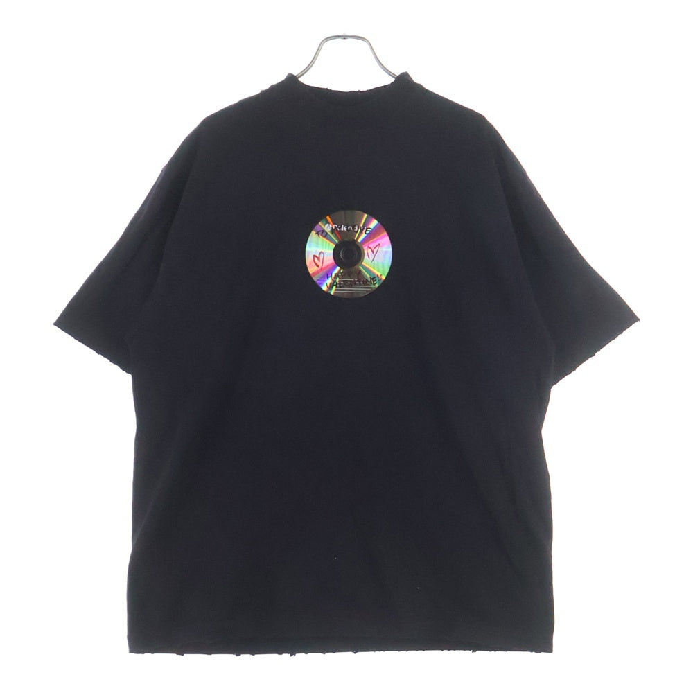 BALENCIAGA(バレンシアガ) To My Love Happy Valentine T-Shirt CD バレンタイン ダメージ加工 半袖Tシャツ ブラック 764235 TQVE4