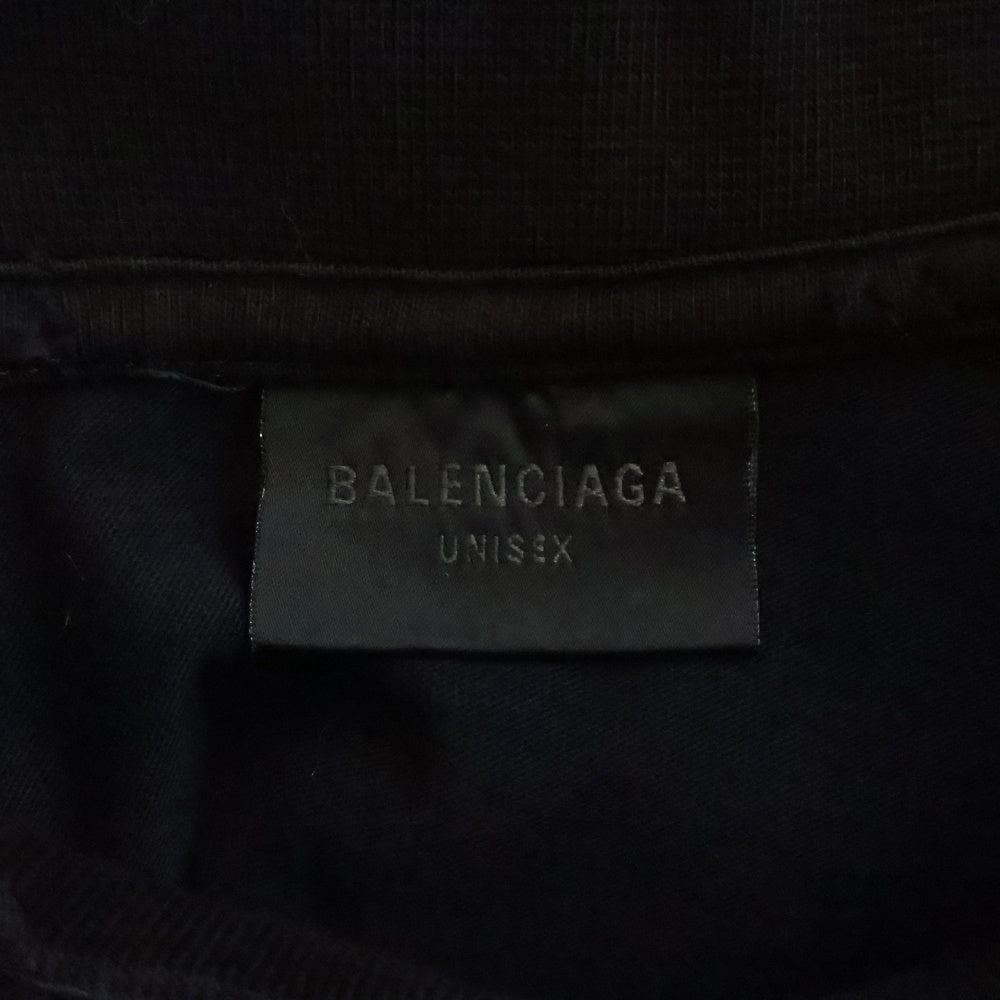 BALENCIAGA(バレンシアガ) To My Love Happy Valentine T-Shirt CD バレンタイン ダメージ加工 半袖Tシャツ ブラック 764235 TQVE4