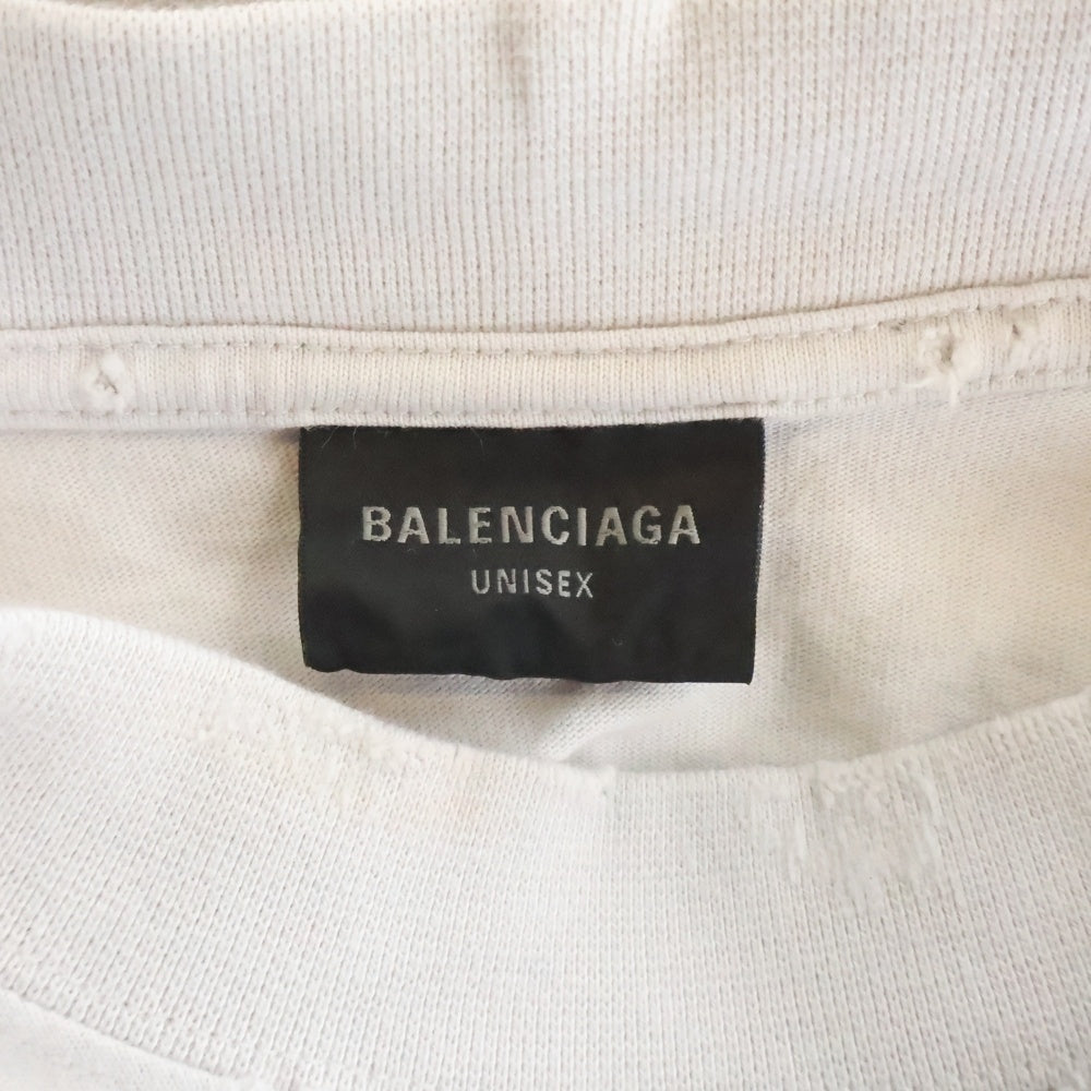 BALENCIAGA(バレンシアガ) To My Love Happy Valentine T-Shirt CD バレンタイン ダメージ加工 半袖Tシャツ ホワイト 764235 TQVE4