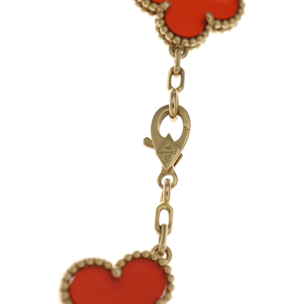 Van Cleef & Arpels(ヴァンクリーフアンドアーペル) K18PG Vintage Alhambra Bracelet Carnelian ヴィンテージアルハンブラ 5モチーフ ブレスレット カーネリアン ローズゴールド VCARP7RP00 レディース