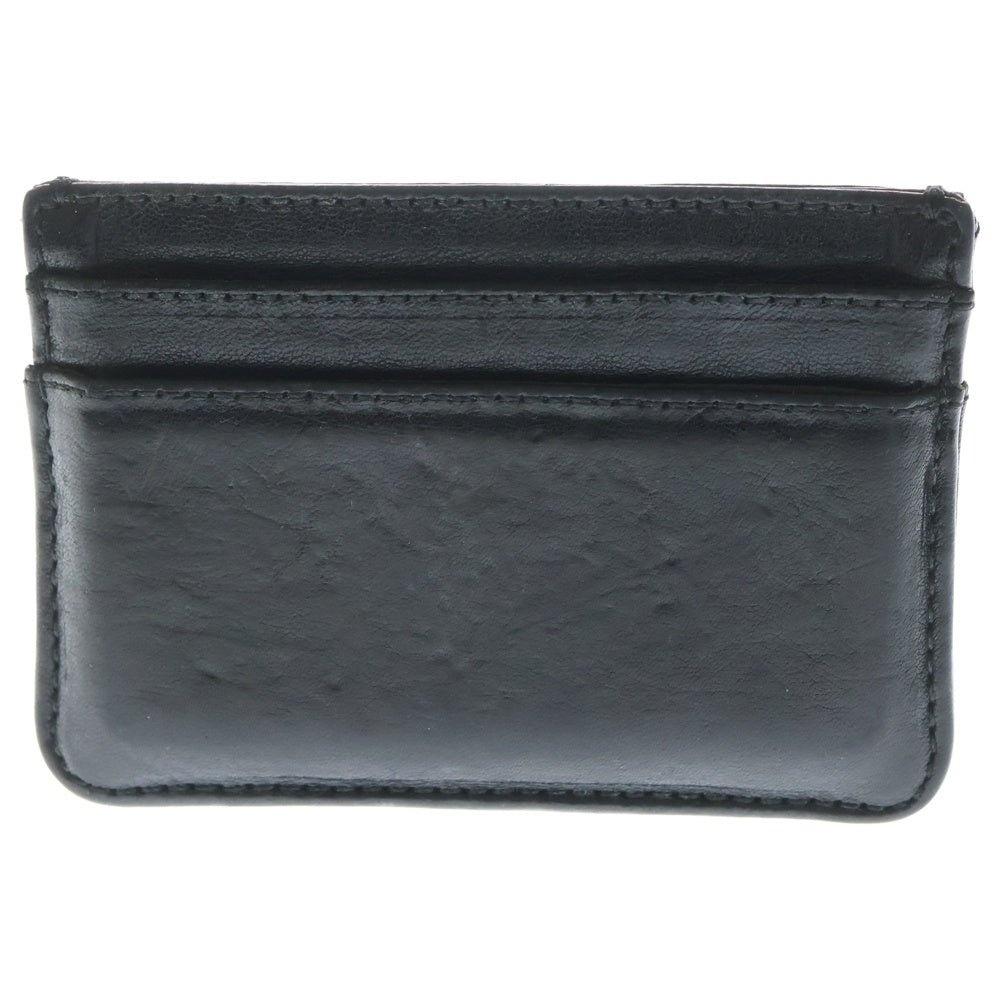 CHROME HEARTS(クロムハーツ) DOUBLE SIDE スクロールラベル レザーカードケース 定期入れ ブラック