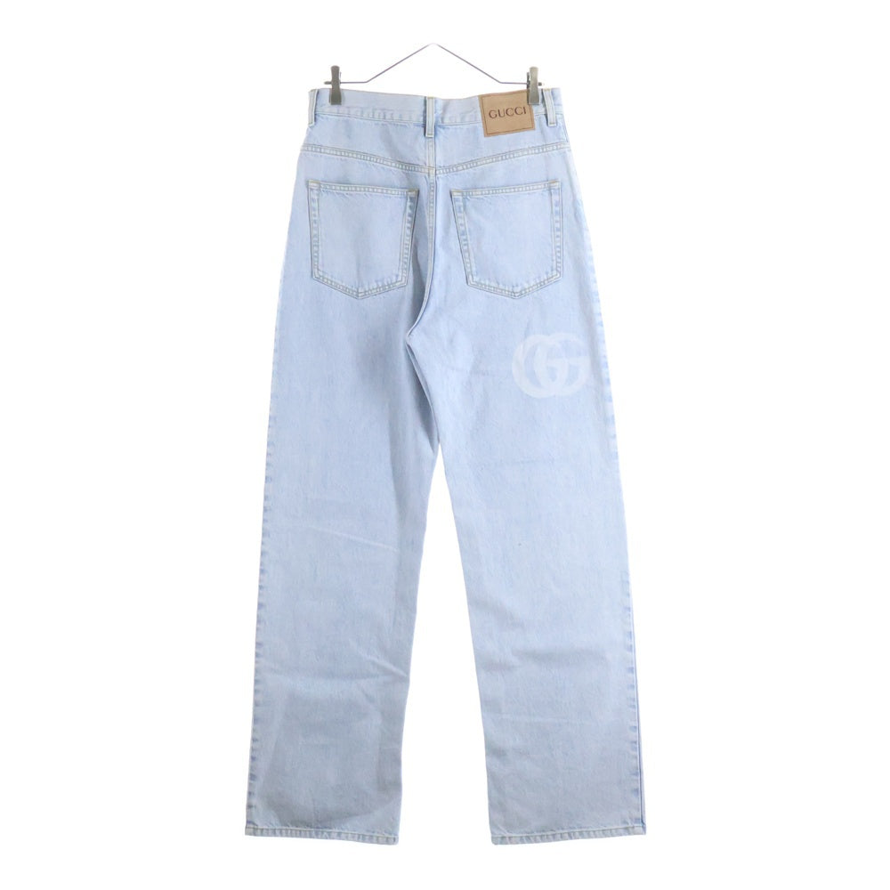 GUCCI(グッチ) 25SS Five-Pocket Jeans GGプリント ボタンフライデニムパンツ ジーンズ インディゴ 815629 XDC6X