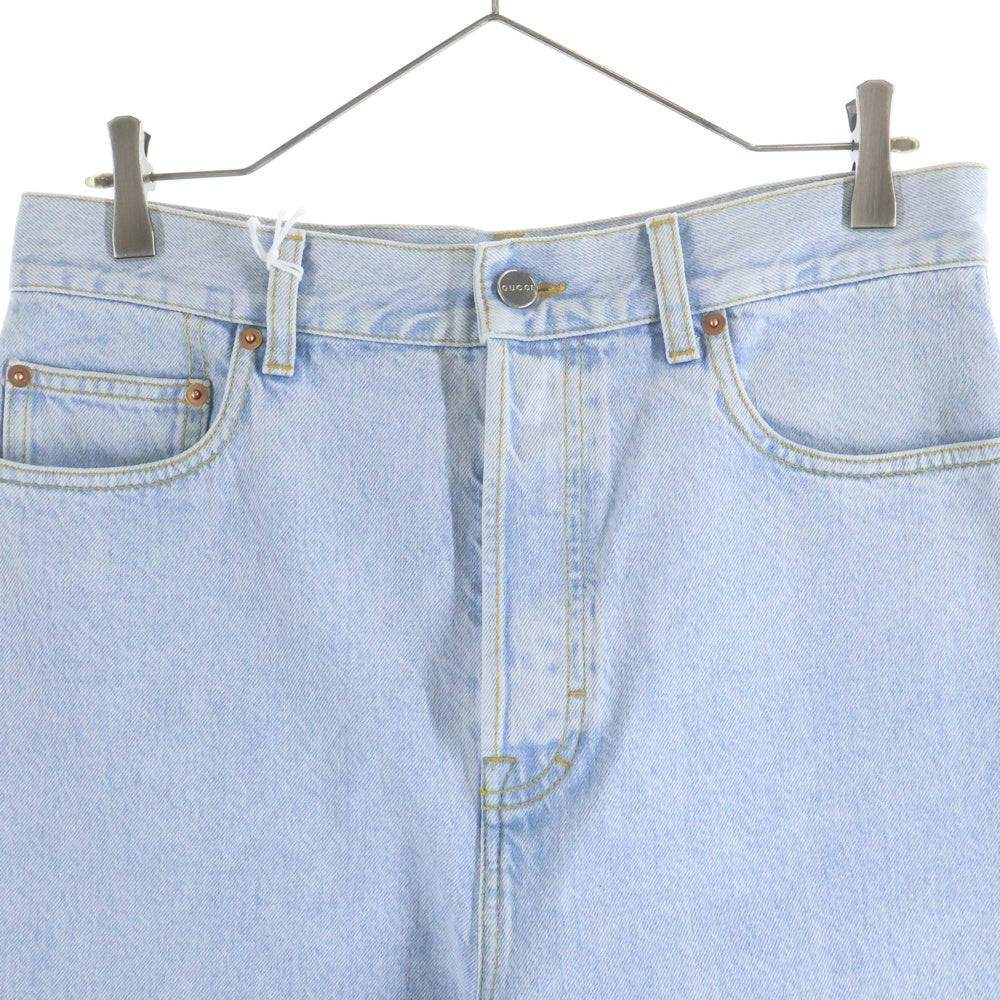 GUCCI(グッチ) 25SS Five-Pocket Jeans GGプリント ボタンフライデニムパンツ ジーンズ インディゴ 815629 XDC6X
