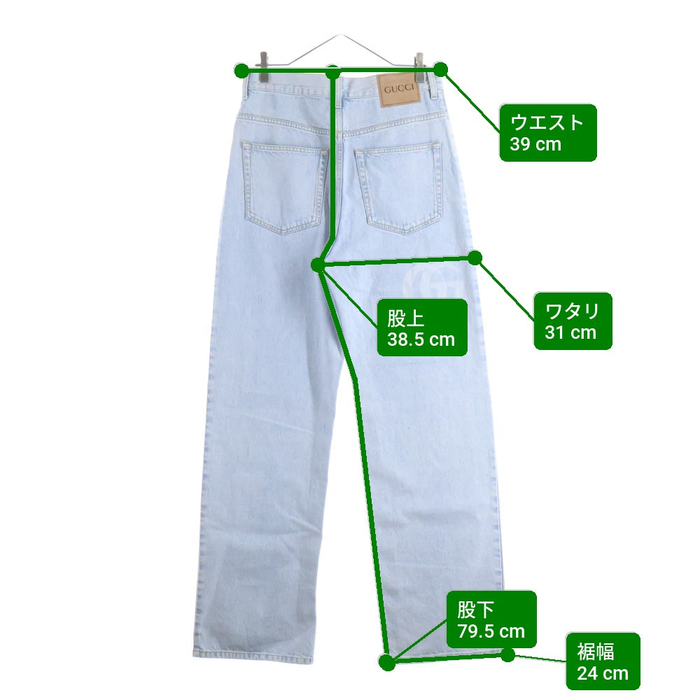 GUCCI(グッチ) 25SS Five-Pocket Jeans GGプリント ボタンフライデニムパンツ ジーンズ インディゴ 815629 XDC6X