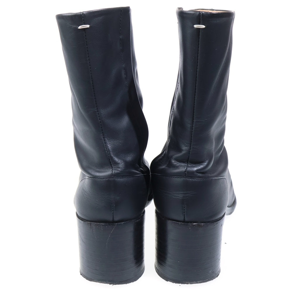 Maison Martin Margiela(メゾンマルタンマルジェラ) Tabi タビ レザー アンクル ヒール ハイカット ショート ブーツ シューズ ブラック S57WU0132