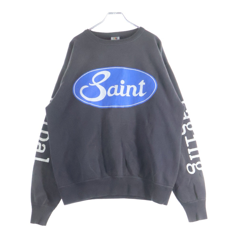 SAINT MICHAEL(セントマイケル) 23AW CRW N SWT ダメージ加工 クルーネックスウェットトレーナー グレー SM-A23-0000-019