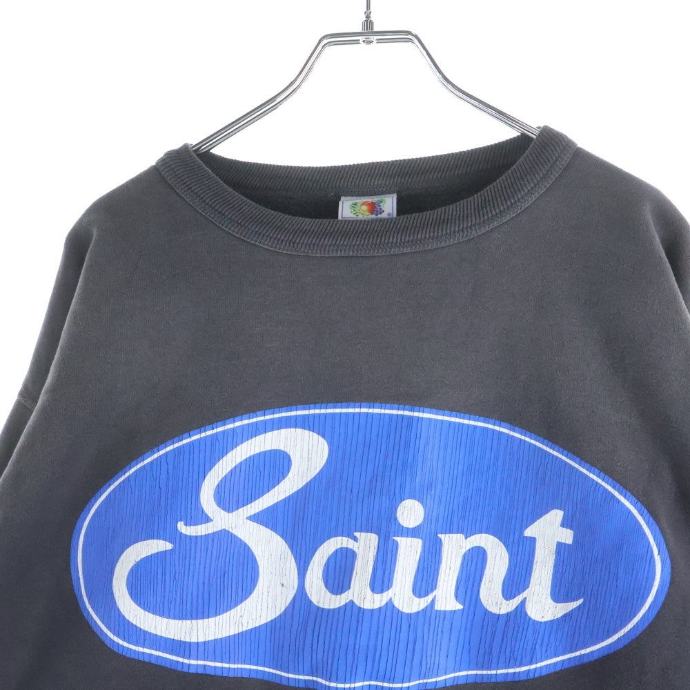 SAINT MICHAEL(セントマイケル) 23AW CRW N SWT ダメージ加工 クルーネックスウェットトレーナー グレー SM-A23-0000-019