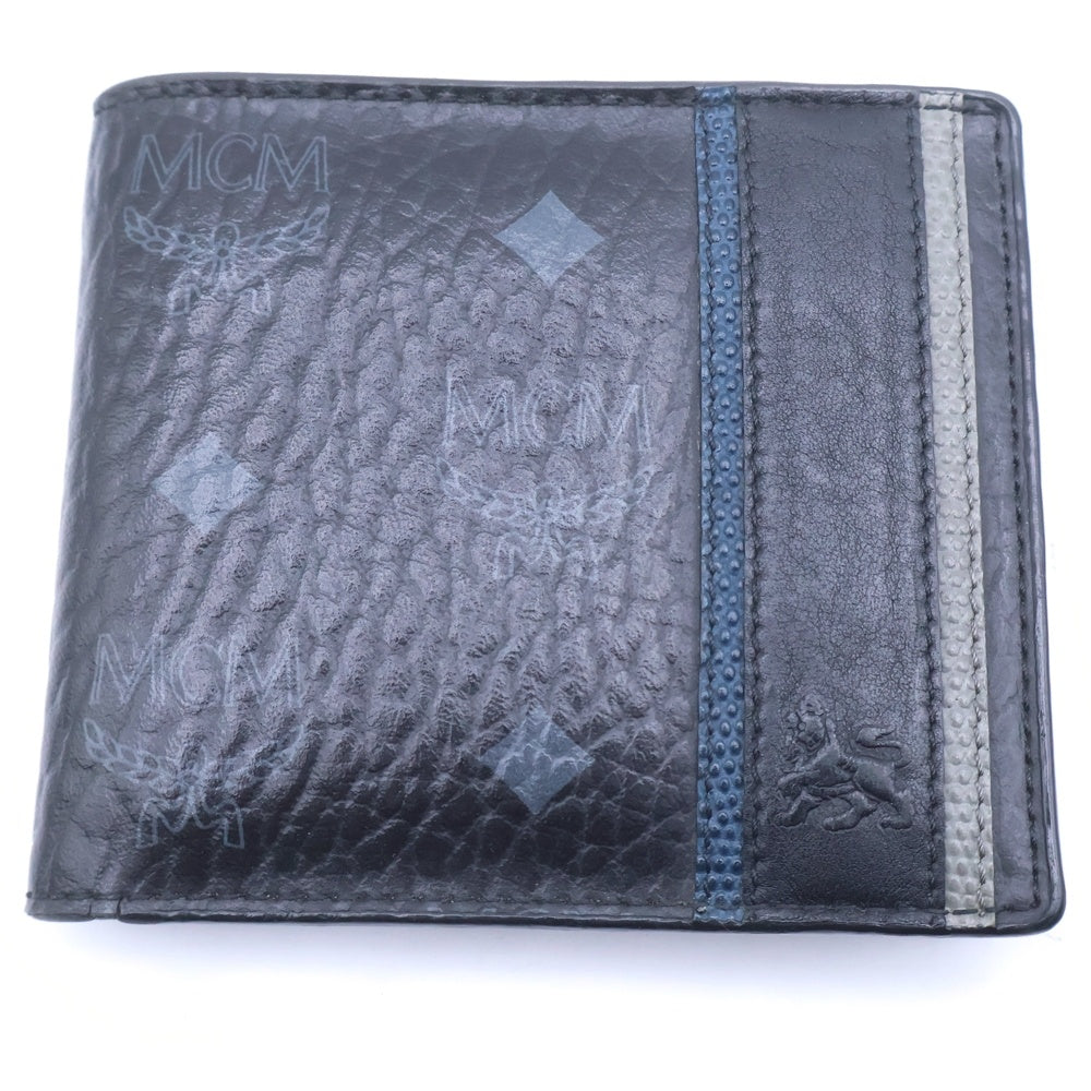 MCM(エム シー エム) Leather German Wallet 2つ折りレザーウォレット 財布 ブラック