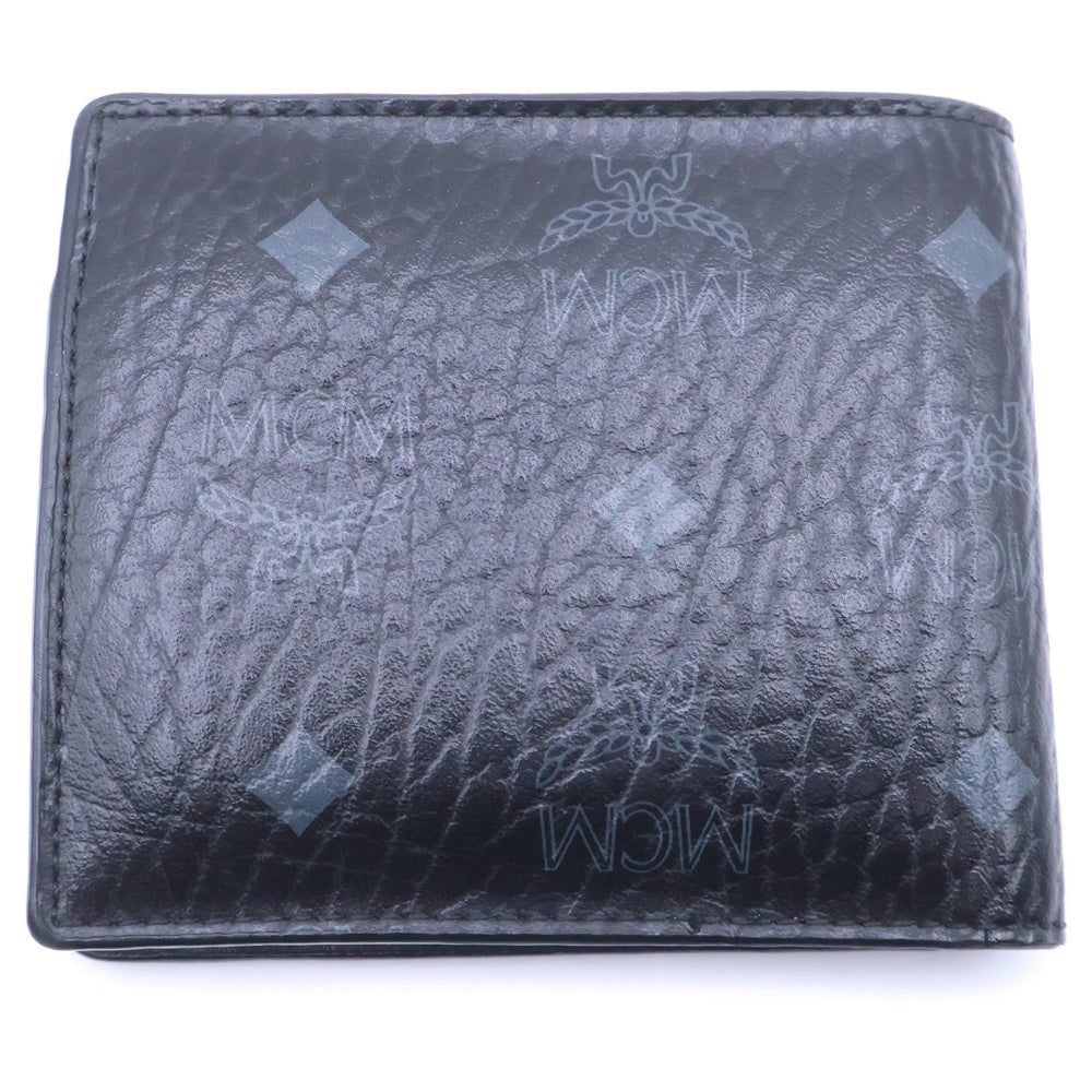 MCM(エム シー エム) Leather German Wallet 2つ折りレザーウォレット 財布 ブラック