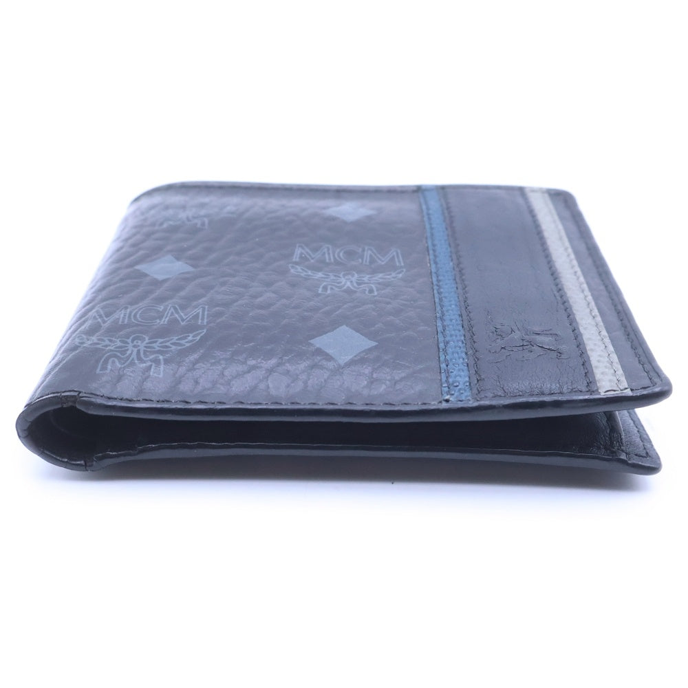 MCM(エム シー エム) Leather German Wallet 2つ折りレザーウォレット 財布 ブラック