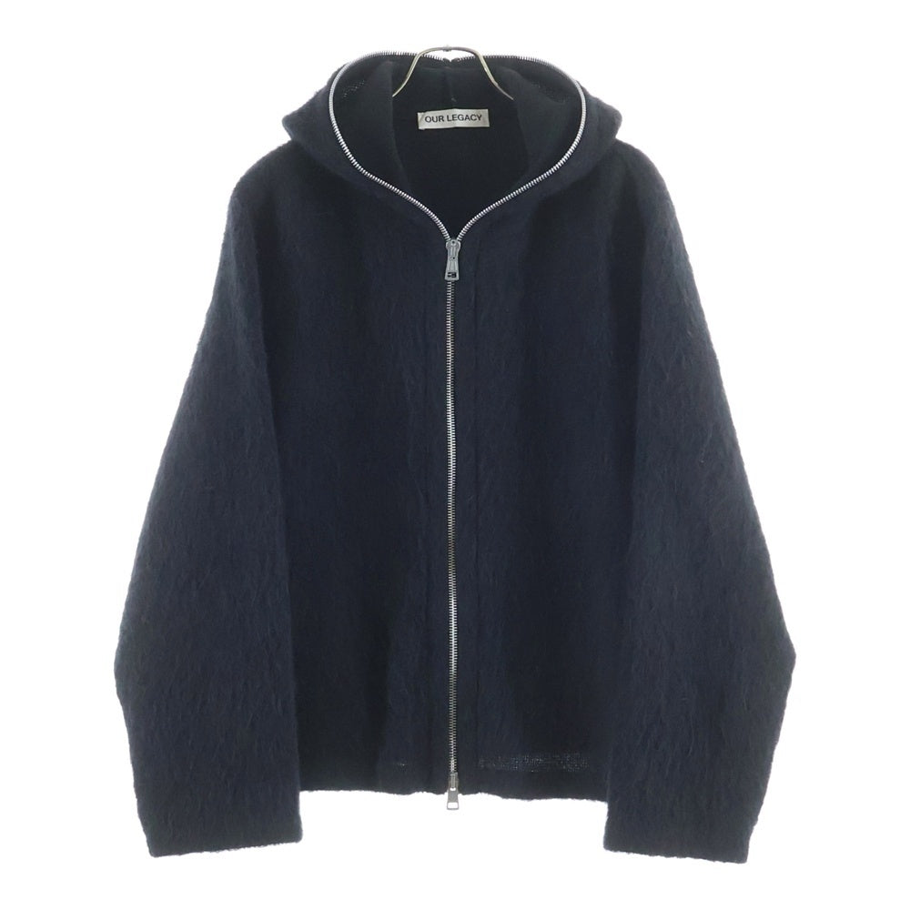 OUR LEGACY(アワーレガシー) FULL ZIP HOOD ジップアップ ウールニットパーカー フーディー ブラック M4243FBH