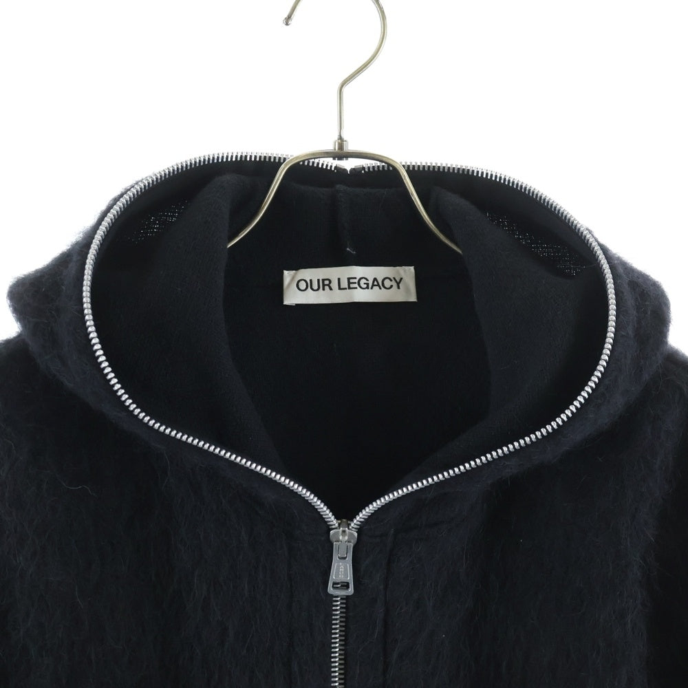 OUR LEGACY(アワーレガシー) FULL ZIP HOOD ジップアップ ウールニットパーカー フーディー ブラック M4243FBH
