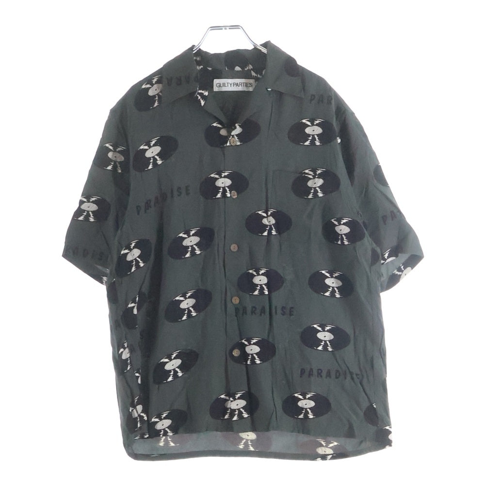 WACKO MARIA(ワコマリア) 24SS RECORDS HAWAIIAN SHIRTS レコード ハワイアン 半袖シャツ ブラック