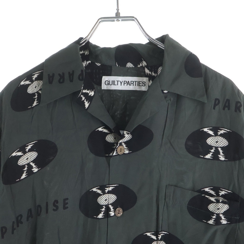 WACKO MARIA(ワコマリア) 24SS RECORDS HAWAIIAN SHIRTS レコード ハワイアン 半袖シャツ ブラック