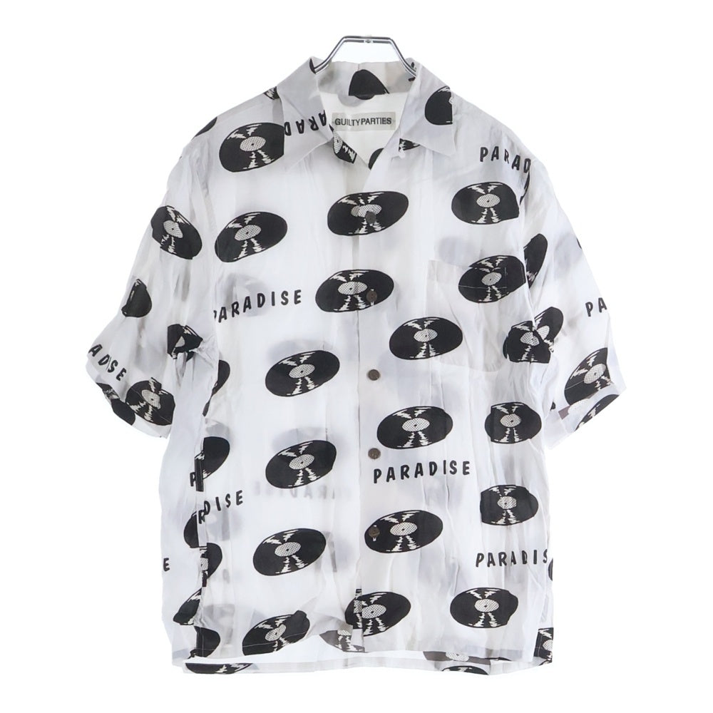 WACKO MARIA(ワコマリア) 24SS RECORDS HAWAIIAN SHIRTS レコード ハワイアン 半袖シャツ ホワイト