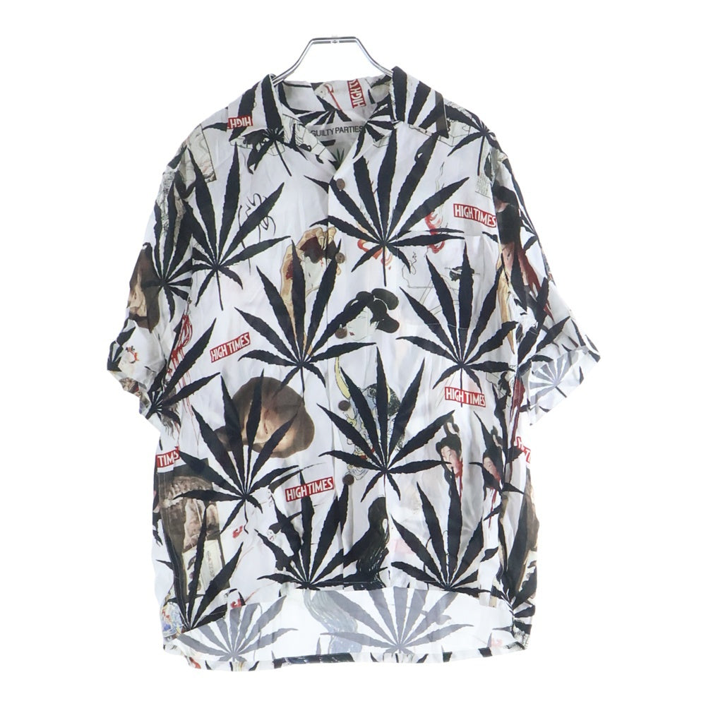 WACKO MARIA(ワコマリア) 24SS HIGH TIMES HAWAIIAN SHIRT マリファナ&百鬼夜行図浮世絵 半袖シャツ ホワイト