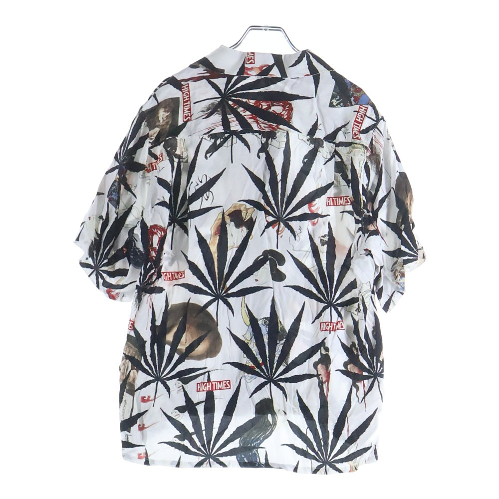 WACKO MARIA(ワコマリア) 24SS HIGH TIMES HAWAIIAN SHIRT マリファナ&百鬼夜行図浮世絵 半袖シャツ ホワイト