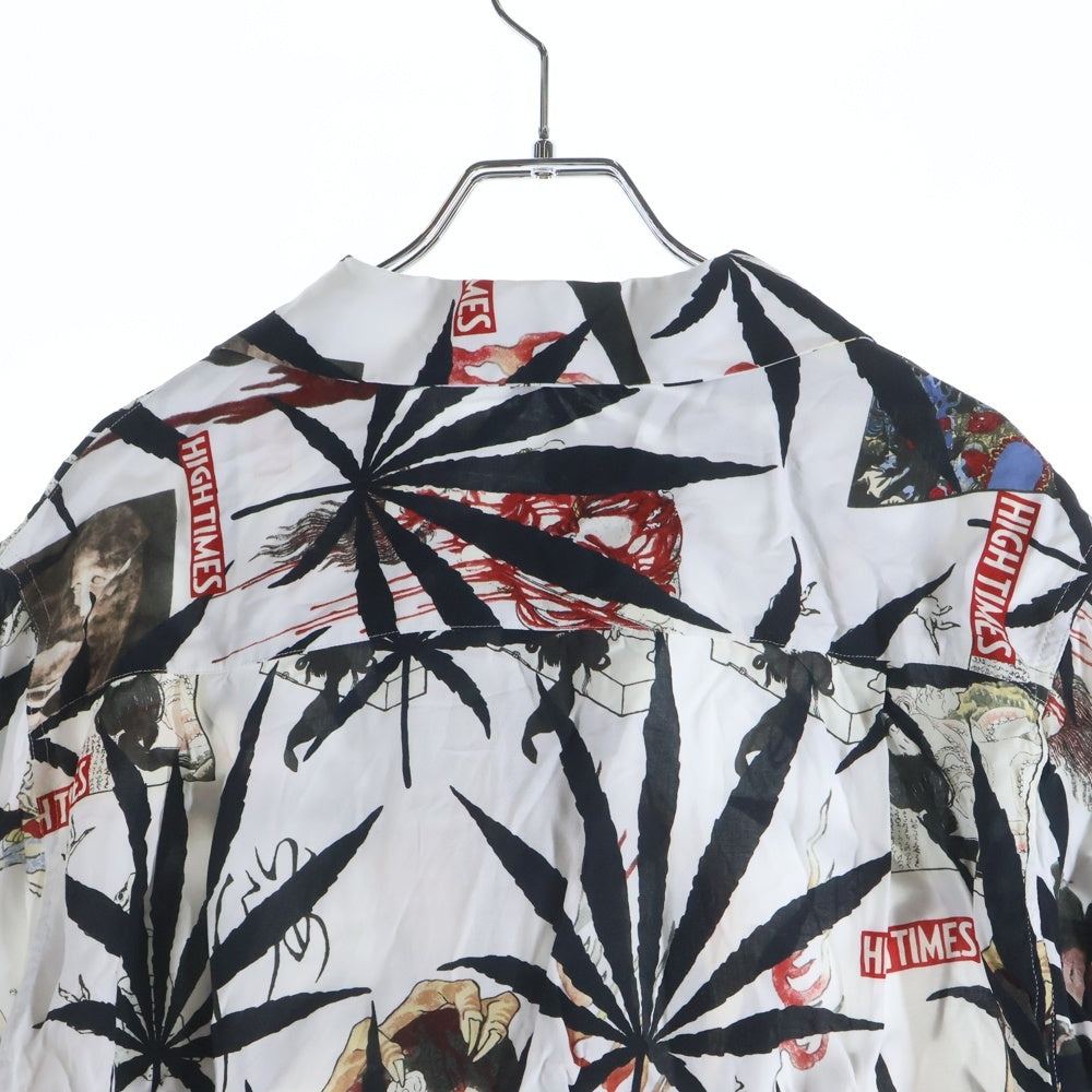 WACKO MARIA(ワコマリア) 24SS HIGH TIMES HAWAIIAN SHIRT マリファナ&百鬼夜行図浮世絵 半袖シャツ ホワイト